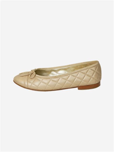 chanel gold quilted ballet flats|chanel ballet flats size 42.